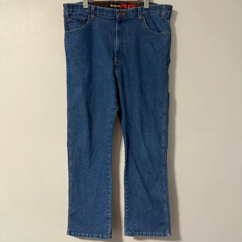 Dickies FLEX Jeans 38x30 Blue Straight Leg Denim Pants‎ Workwear 2 pair bundle
